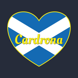 Cardrona Scotland UK Scotland Flag Heart T-Shirt