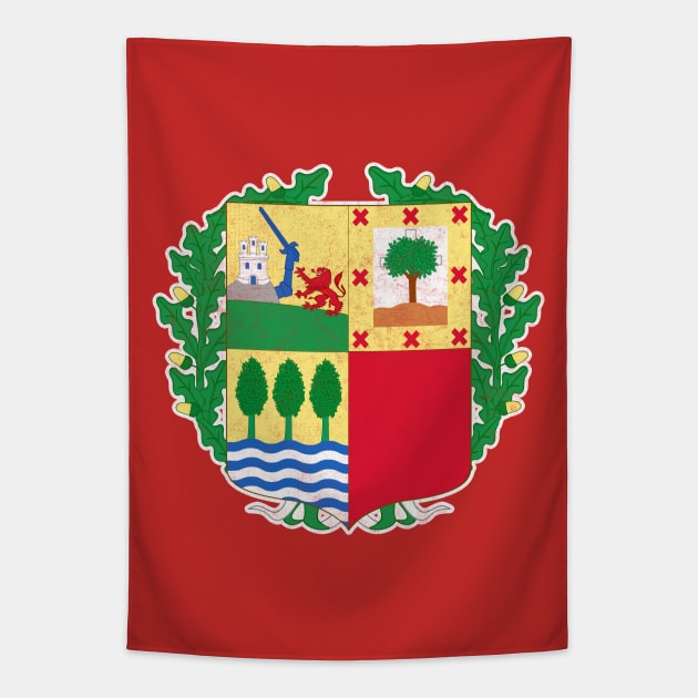 The Basque Country ///// Retro Flag Vintage Look Design Tapestry by DankFutura