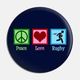 Peace Love Rugby Pin