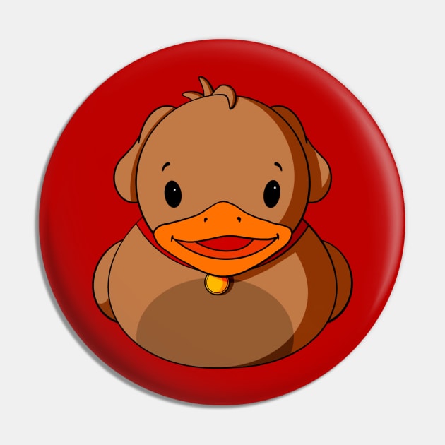 Brown Dog Rubber Duck Pin by Alisha Ober Designs
