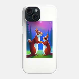 2 SQUIRRELS HAVING A MOONLIT DANCE Phone Case