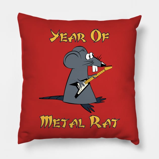 Year Of The Rat (Metal) 2020 Chinese New Year Pillow by Mindseye222