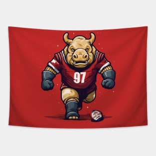 rhino football player Tapestry