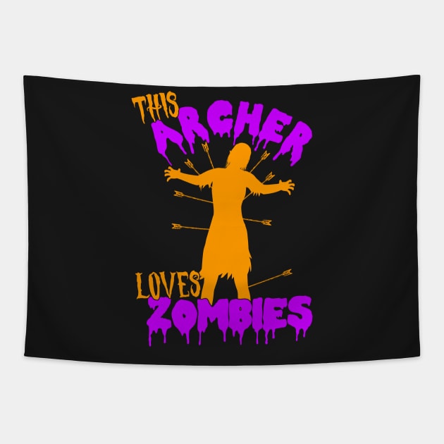 This Archer Loves Zombies - Archer Costume Halloween graphic Tapestry by theodoros20