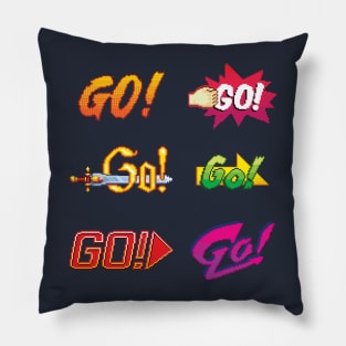 Go! Beat Em Up Bespoke Arcade Game Signs Pillow