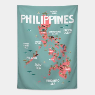 Philippines Illustrated Map Tapestry