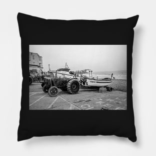 Traditional crab fishing boat on Cromer beach on the North Norfolk coast Pillow