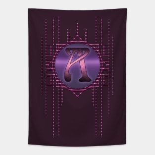 purple letter A glamorous artdeco monograms vintage Tapestry