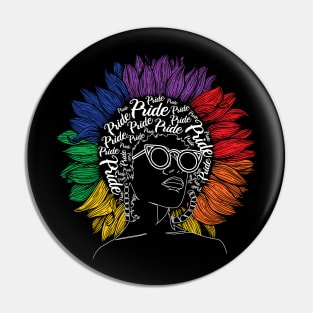 Black Woman Pride LGBT Gay Rainbow Gift Pin