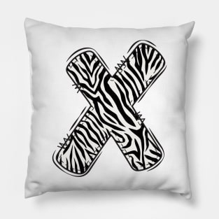 Zebra Letter X Pillow