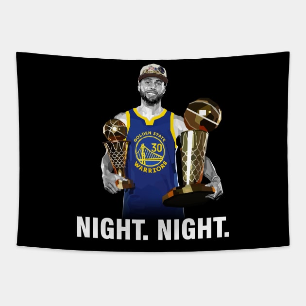 Stephen Curry Night Night Tapestry by awangwidyatama