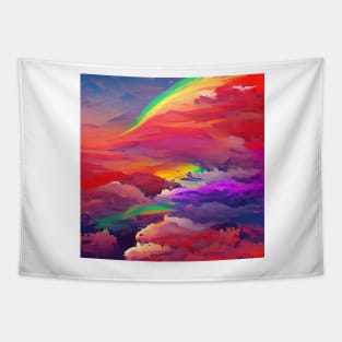 Aesthetic Rainbow Sky Tapestry