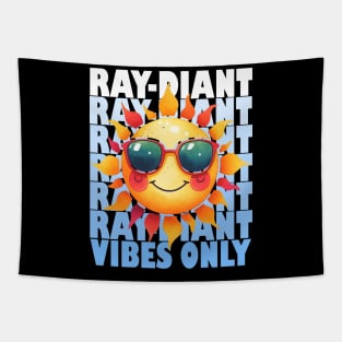 Sunny Smiles: Adorable Summer Sun with Sunglasses Tapestry