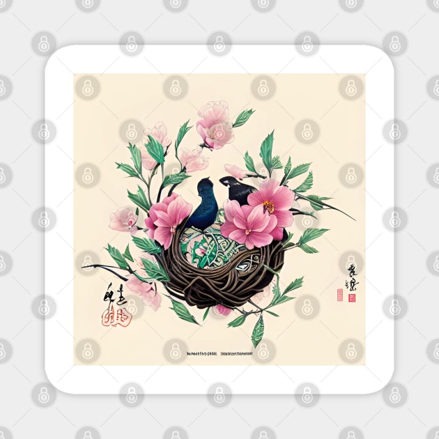 Asian Bird Splendor Magnet by Greenbubble