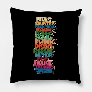 Soul, Funk, Disco, House and other Music Styles.  - Super stylish funky Design! Pillow