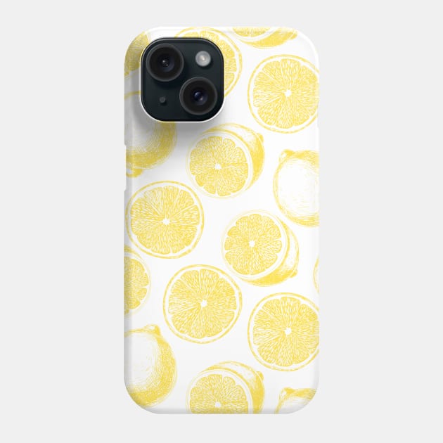 Hand drawn lemon pattern Phone Case by katerinamk