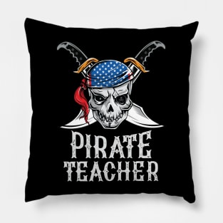 Pirate Teacher Skull Jolly Roger Halloween Costume Pillow