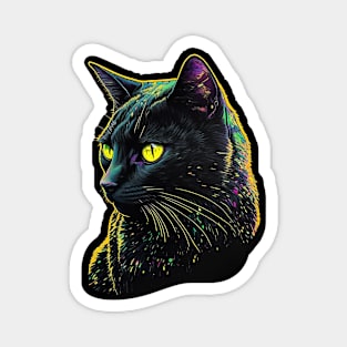 Black Cat Portrait Magnet