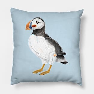 Painted Puffin Pillow