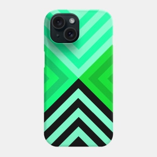 Black and Multiple Green Triangular Phone Case