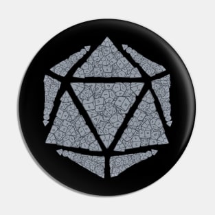 D20 Mosaic Pin