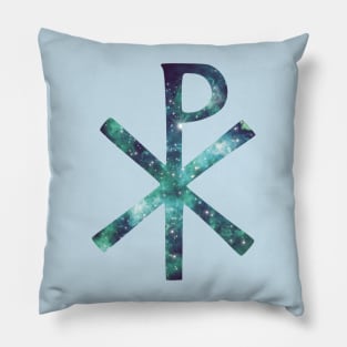 Chi Rho with space art Pillow