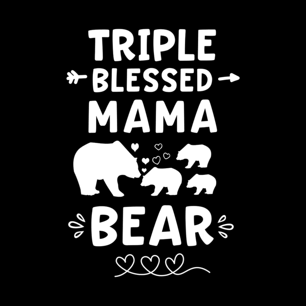 Triple Blessed Mama Bear Heart & Arrow Three Baby Cubs Mom by crowominousnigerian 