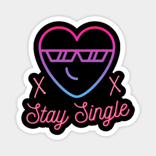 Stay Single Cool Heart Bachelor Anti Love Fun Magnet