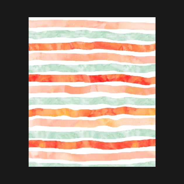 watercolor hand drawn peach mint orange by dreamingmind