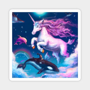 Unicorn with Sea Creatures Magnet