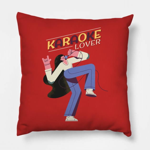 Karaoke Lover Pillow by Pieartscreation