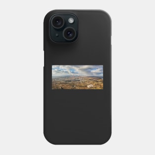 Aerial view of power plant under cloudy sky Phone Case