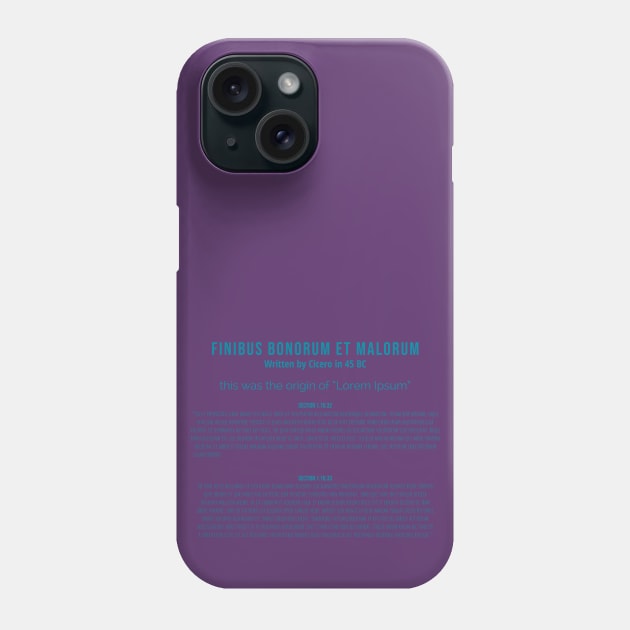 Lorem Ipsum Origin blue Phone Case by newcoloursintheblock