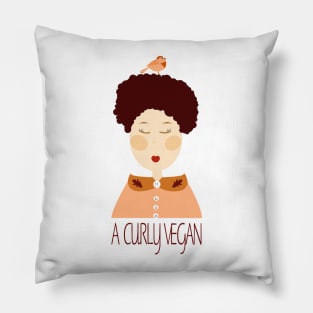 a curly vegan Pillow