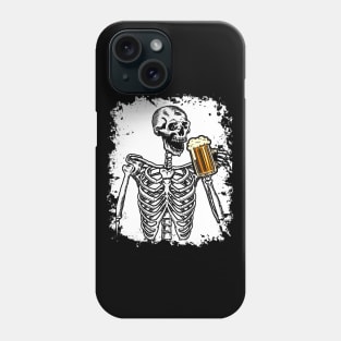 Halloween Shirt Beer Drinking Skeleton Skull Phone Case