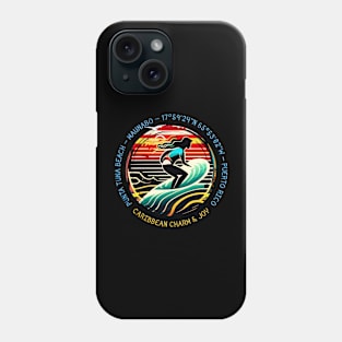 Caribbean Surfing Destinations - Punta Tuna Beach, Maunabo, Puerto Rico. Woman Surfer Phone Case