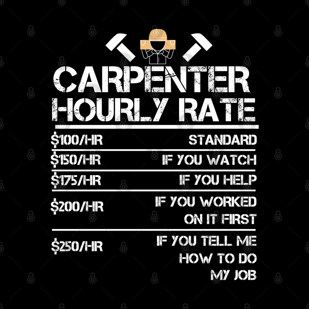 Carpenter Hourly Rate Funny Gift for Carpenters Carpenter Tapestry