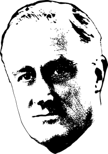 Franklin D. Roosevelt Black On White Pop Art Magnet