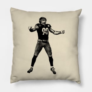 Tj Watt || Vintage Pencil Drawing Pillow