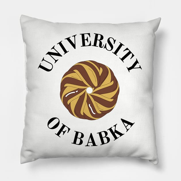 University of Babka Pillow by Scrabble Shirt Bizarre