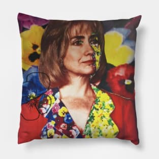 Hillary Clinton Floral Pillow