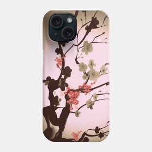 Artistic Japanese sakura tree with flowers Phone Case