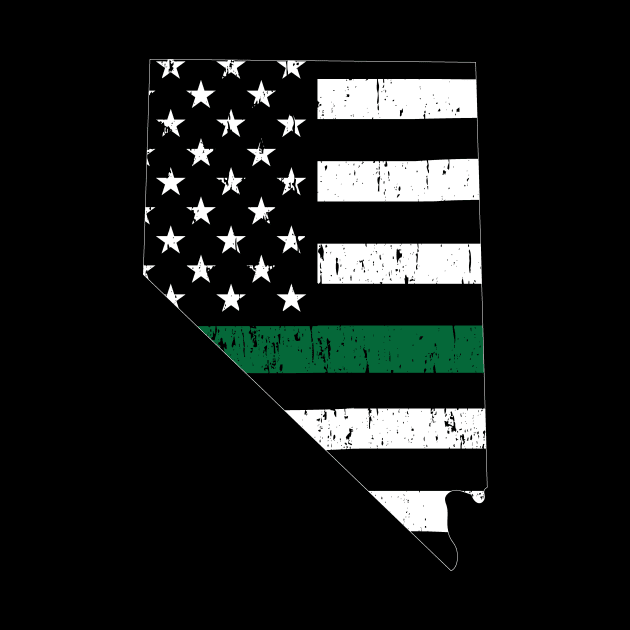 Nevada Thin Green Line Military and Border Patrol Shirt by bbreidenbach