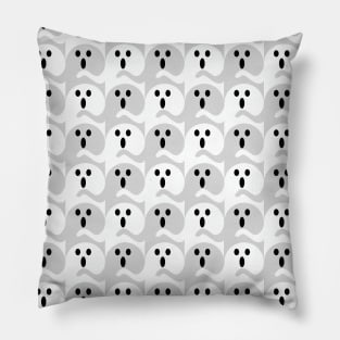 Ghost Tessellation Pattern (Gray and White) Pillow