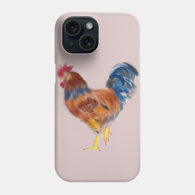 rooster  Animal illustration Phone Case by Fersan