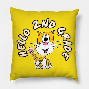 Hello 2nd Grade Cat Back To School 2022 Pillow