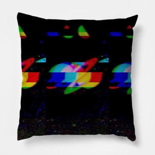 Glitch Saturn Pillow