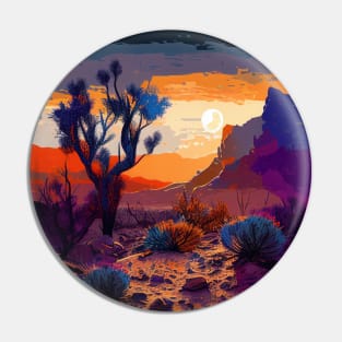 Colorful Desert Joshua Tree Sunset Pin