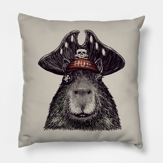 Capyrate - Pirate Capybara Pillow by anycolordesigns