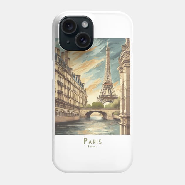 Art Deco Paris France - Vintage Retro Poster Phone Case by POD24